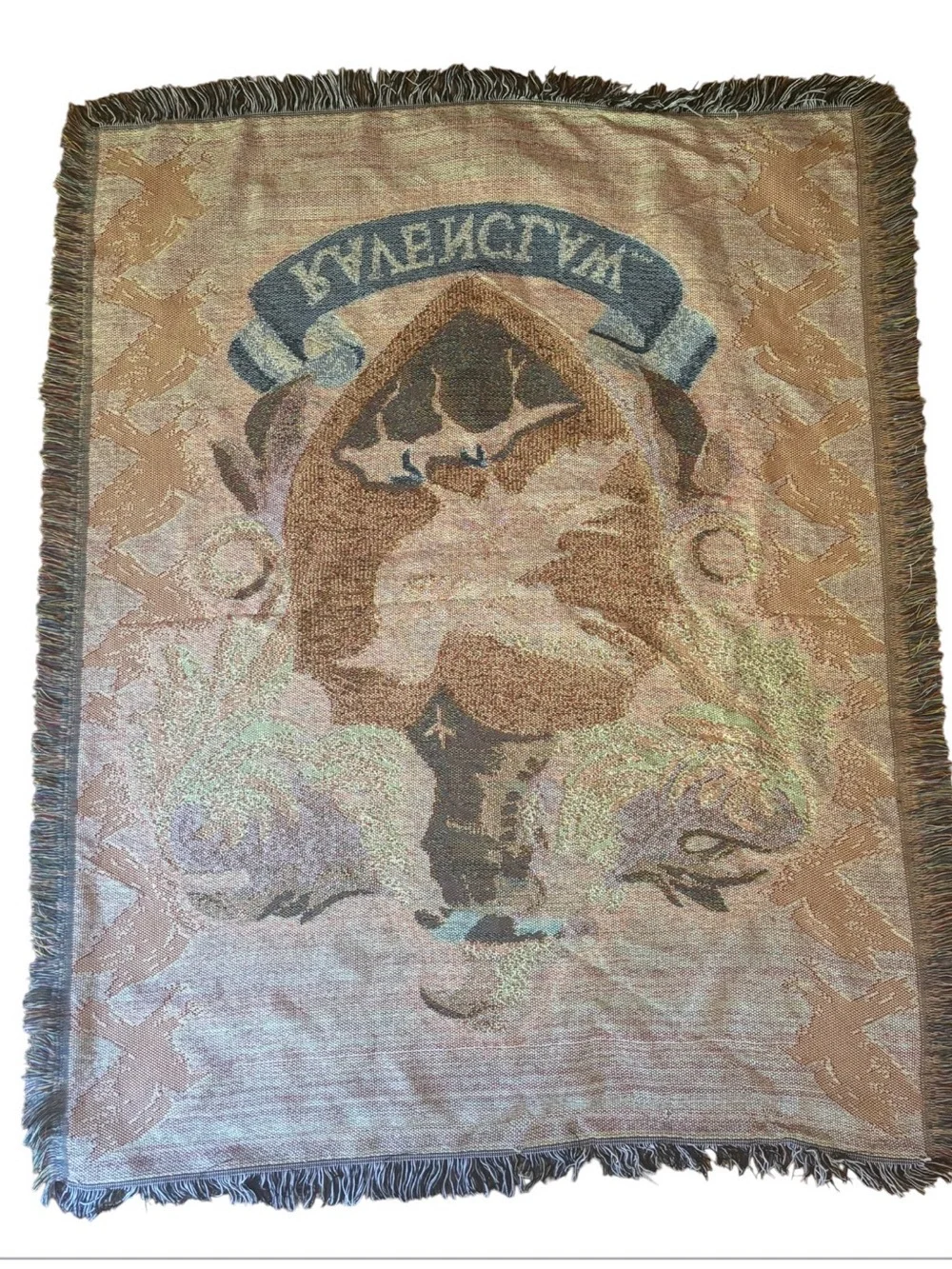Harry Potter Ravenclaw Crest Woven Tapestry Throw Blanket Witchy Academia Boho